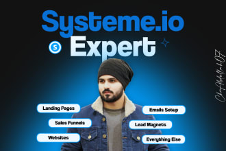 develop sales funnels, websites in systeme io, gohighlevel, clickfunnels, kajabi