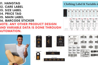 do clothing size label, price tag, main label in variable data automation