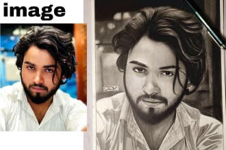 draw black and white pencil realistic portrait from any pic
