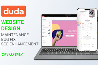 design custom duda website, website maintenance, bug fix and seo