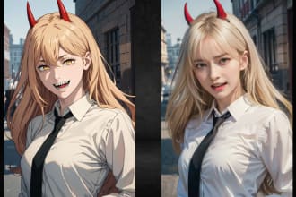 turn cartoon, anime or waifu into character real life
