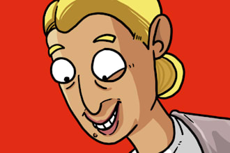 draw a funny cartoon portrait of you