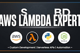develop custom AWS lambda functions and serverless apis
