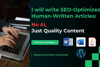write 100 percent original articles unique blogs without ai, and SEO optimized