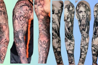 design custom and traditional tattoo for sleeves t shirts leg and anime