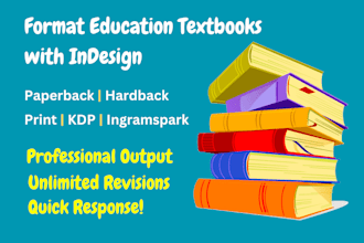 format educational textbooks for print and KDP with indesign