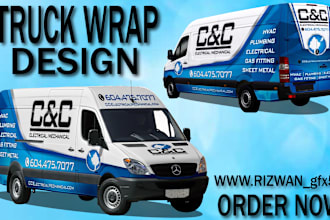 create a truck, car, van and vehicle wrap design
