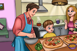 create beautiful children story book illustration