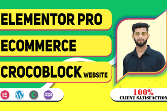 build wordpress elementor pro website, ecommerce website with crocoblock