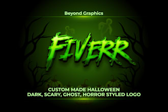 create halloween, dark, scary, ghost, horror style logo