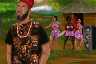 create professional african themed illustrations for you
