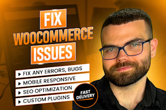 fix issues, errors and bugs on your woocommerce website