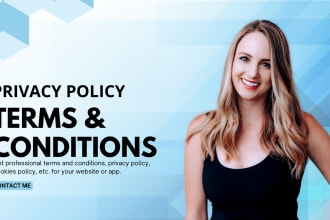 be your lawyer for terms and conditions, privacy policy, contract writing