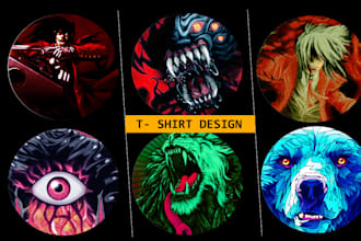 draw amazing custom anime t shirt design for you