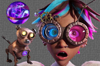 do 3d character modeling 3d rigging 3d cartoon character for game and animation