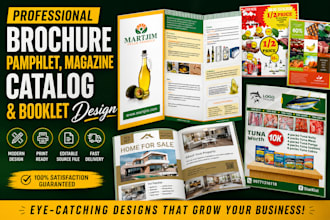 design a professional brochure, pamphlet, magazine, catalog, booklet
