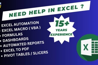 provide best service in microsoft excel, macro, vba, formula, automation