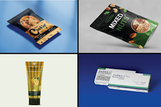 do pouch design, box design, tube design , food packaging design