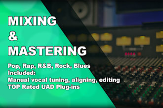 do high quality mix and mastering with manual vocal tuning