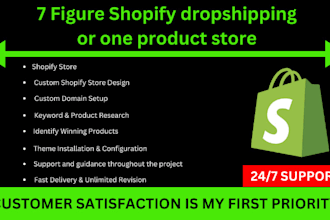 build 7 figure shopify dropshipping or one product store