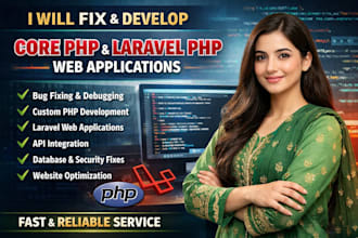 fix and develop core PHP and laravel PHP web application