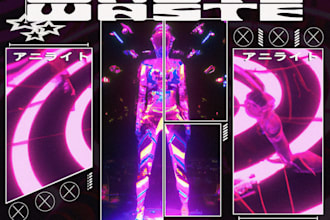 make cover arts in y2k hyperpop edm style