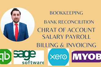 do bookkeeping, on quickbook,sage,myob xero online
