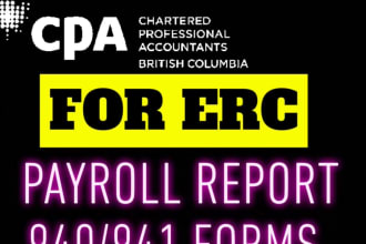 prepare payroll report, 940, 941 tax forms for erc