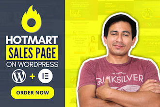 design a wordpress sales page for hotmart
