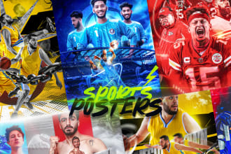 create energetic poster, banner, flyer graphic for sports, fitness, social media