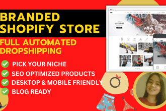 build branded shopify store, set up complete shopify website