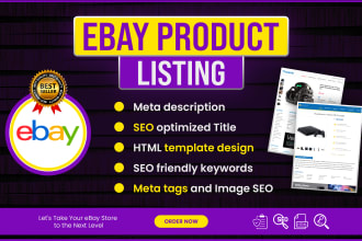 do ebay product listing with SEO and ebay template design