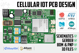 make cellular iot pcb design with esp32, stm32, gps, lte, lora, ble and gsm
