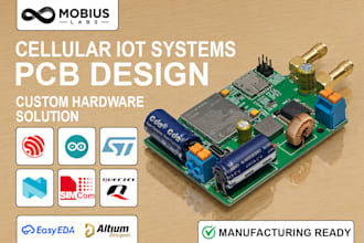 make cellular iot pcb design with esp32, stm32, gps, lte, lora, ble and gsm