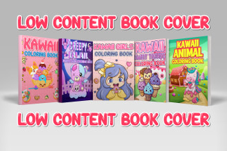create kawaii coloring book cover and pages for amazon KDP