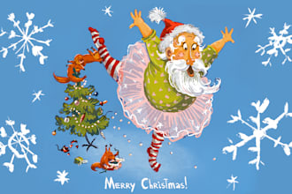 hand draw christmas, birthday, greeting, custom card