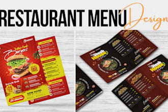 design editable restaurant menu, digital menu and price list