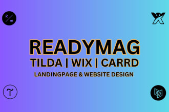 build a custom readymag, tilda, carrd, wix, payhip websites