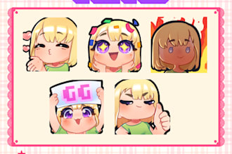 do cute custom emotes in 24h for twitch