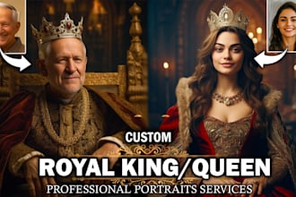 make custom renaissance royal family, royal couple portrait for christmas gift