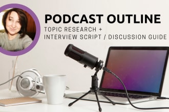 research your topic and write a podcast outline