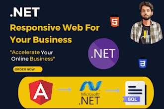 develop responsive website using angular, dot net and sql