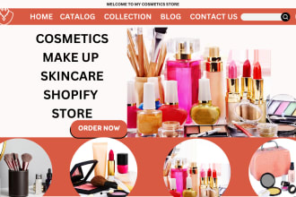 design cosmetic beauty skincare make up shopify store cosmetic dropshipping