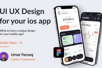 design mobile app UI UX design with figma for ios or android