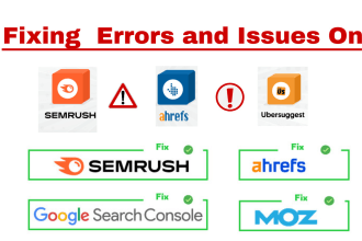 ubersuggest error fixing, ahrefs, and semrush error fixes