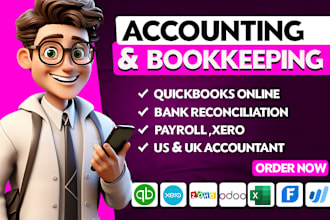 accounting,bookkeeping,quickbooks online,UK,US payroll,bank reconciliation,xero