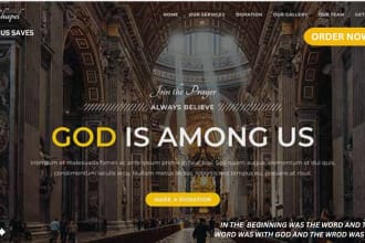 design church website, ministry website with wix or wordpress or squarespace