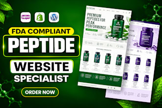 build fda compliant peptide website, research peptide store, supplement website