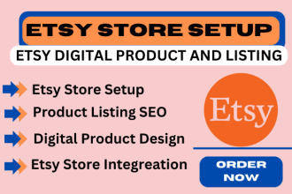 design etsy digital products set up etsy shop, etsy digital product listing SEO