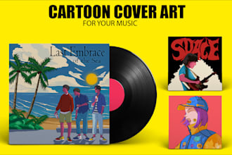 make minimalist cartoon cover art for your music, album and mixtape